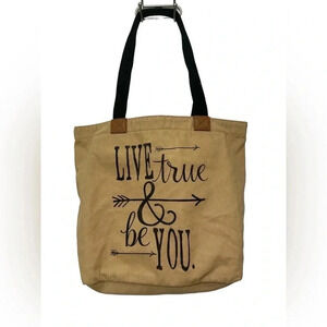Thirty-One Live True canvas zip top tote bag